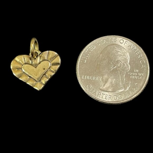 Vintage Jeep Collins JEC Brass Heart Charm / Pendant RETIRED - Picture 7 of 9